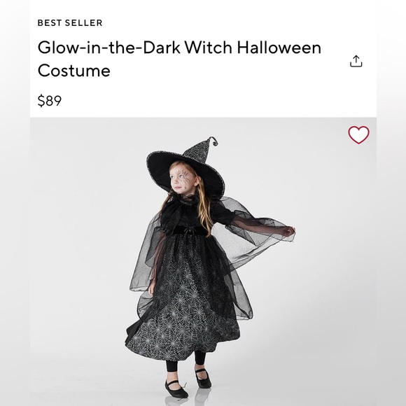 Pottery Barn Kids Glow in the Dark Witch Halloween Costume - Picture 2 of 9